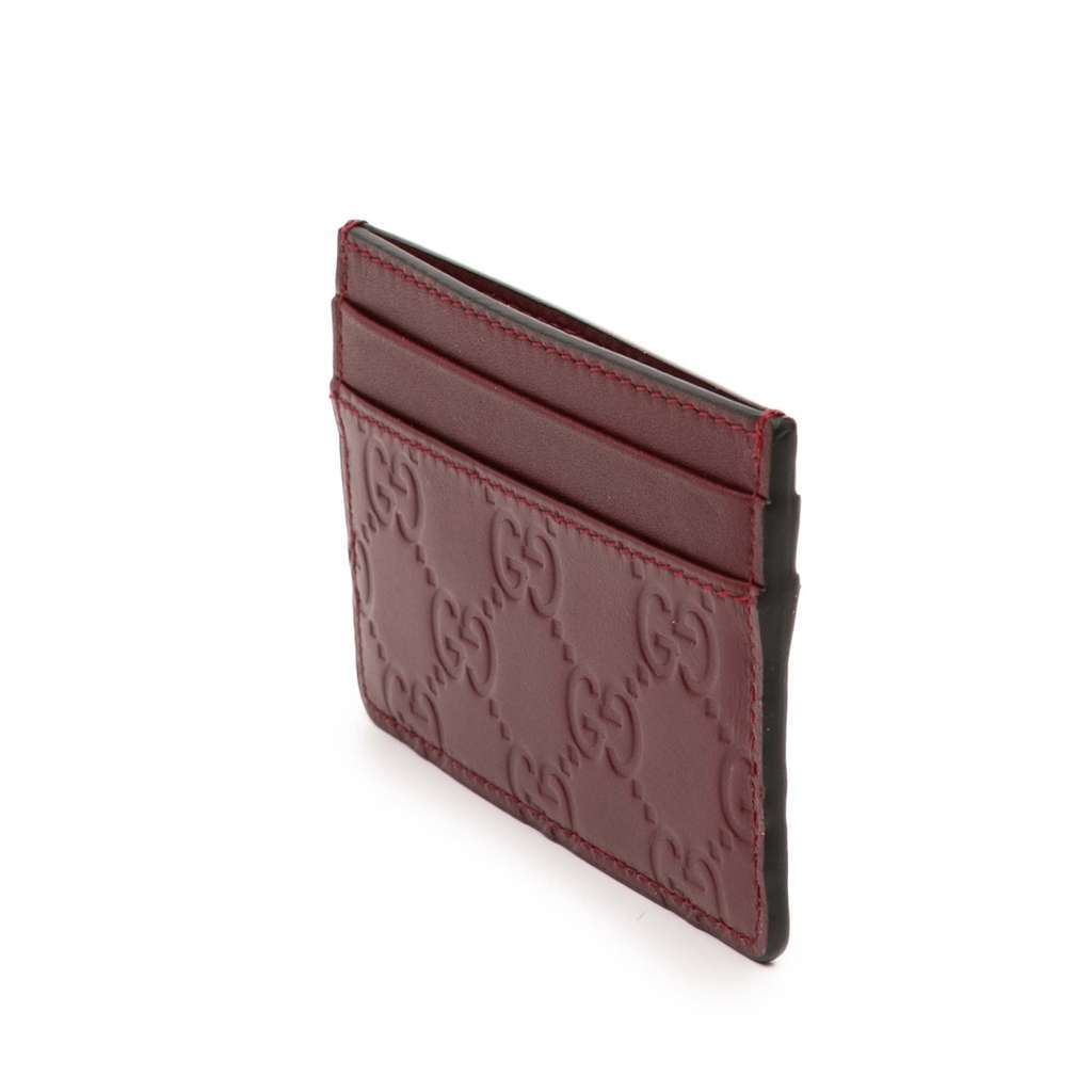 Gucci Guccisssima Card Holder Red Leather Good condition - Back View