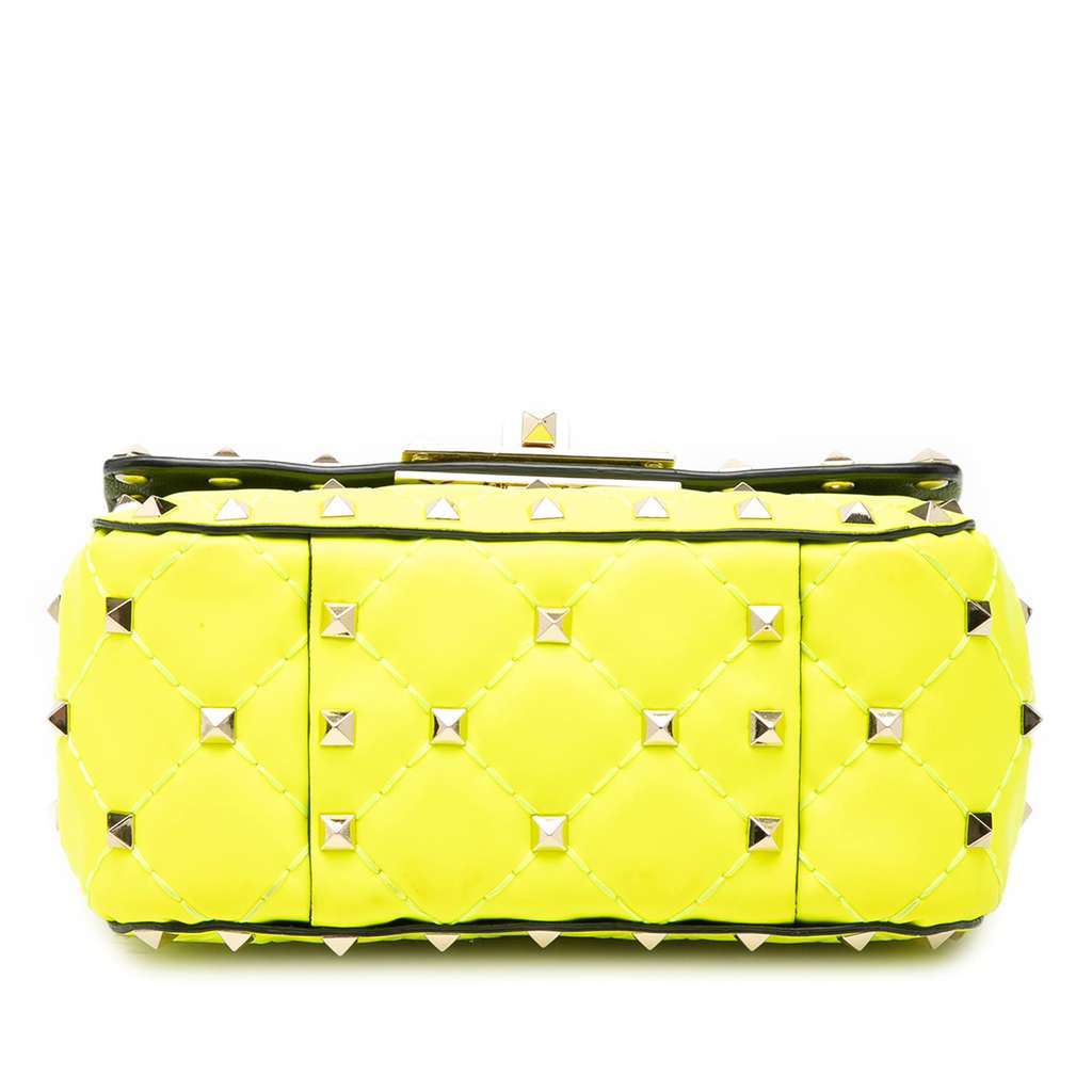 Valentino Mini Nappa Rockstud Spike Satchel Yellow Leather Good condition - Inside View