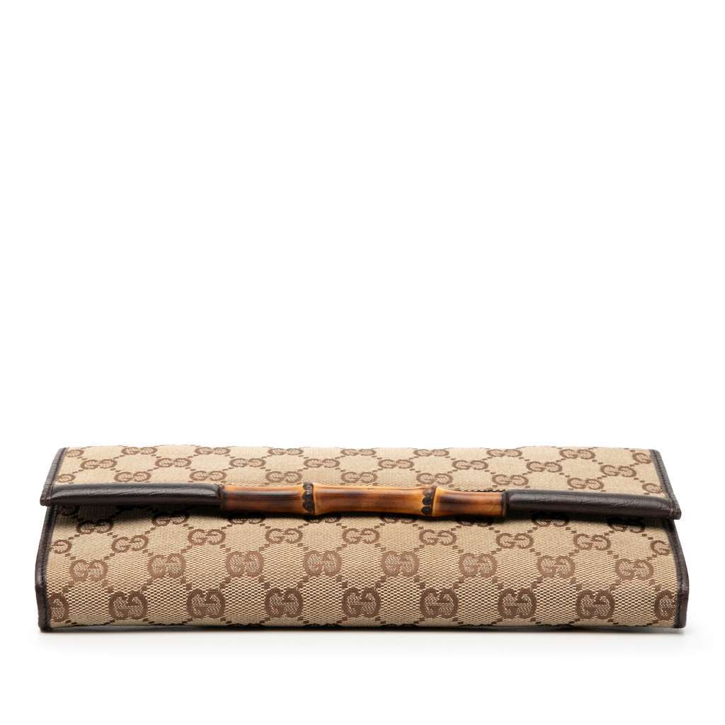 Gucci GG Canvas Bamboo Bar Crossbody Beige Good condition - Inside View