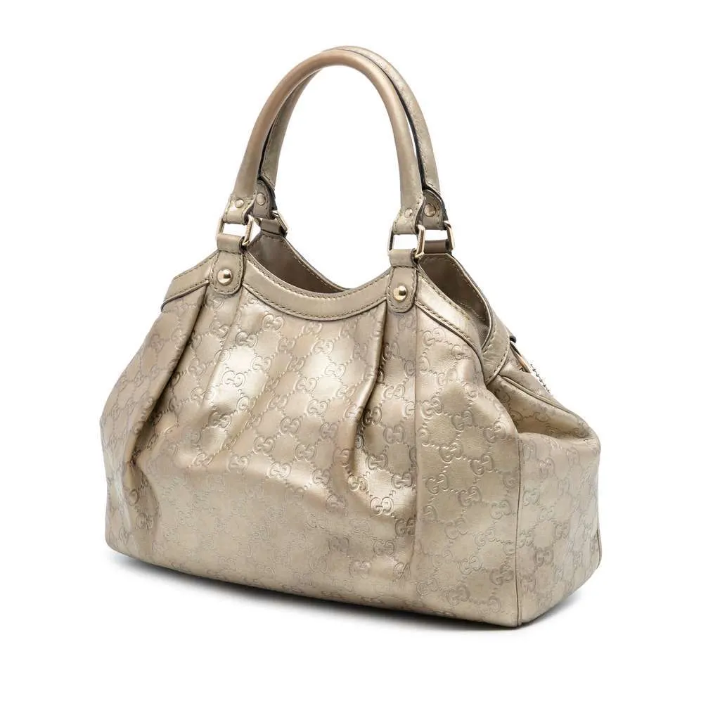 Gucci Medium Guccissima Sukey Tote Gold Leather Very good - Back View