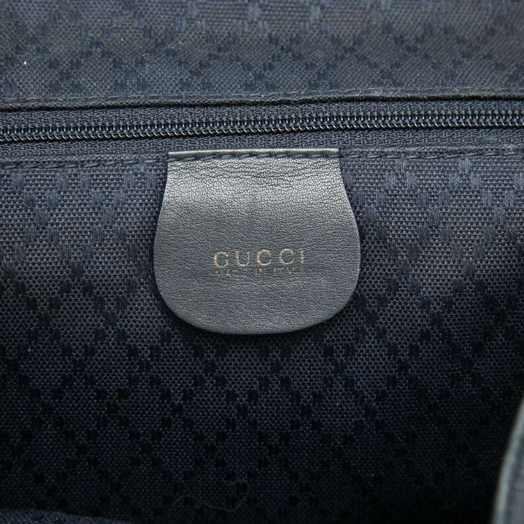 Gucci Calfskin Bamboo Drawstring Backpack Black Leather Good condition - Box View