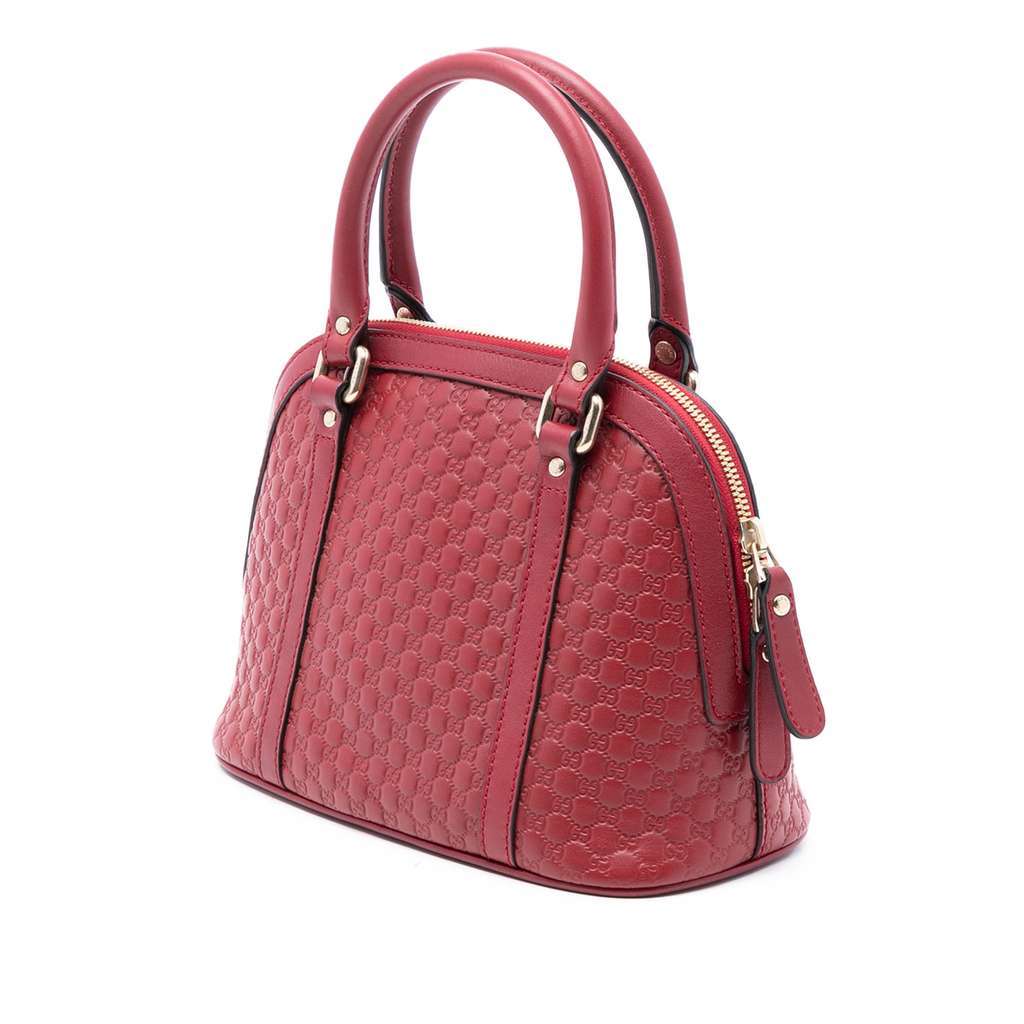 Gucci Mini Microguccissima Dome Satchel Red Leather Good condition - Back View