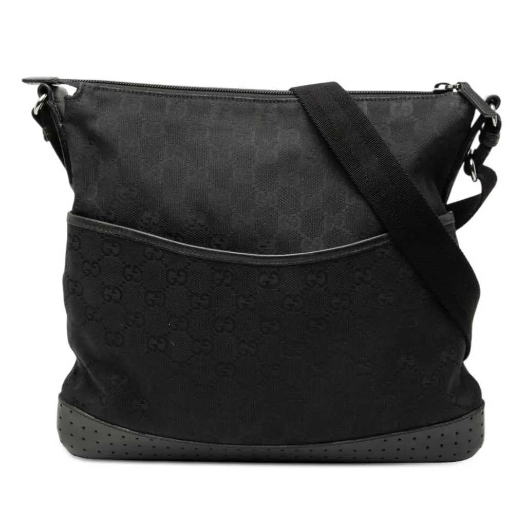 Gucci GG Canvas Crossbody Black Canvas Good - Front View