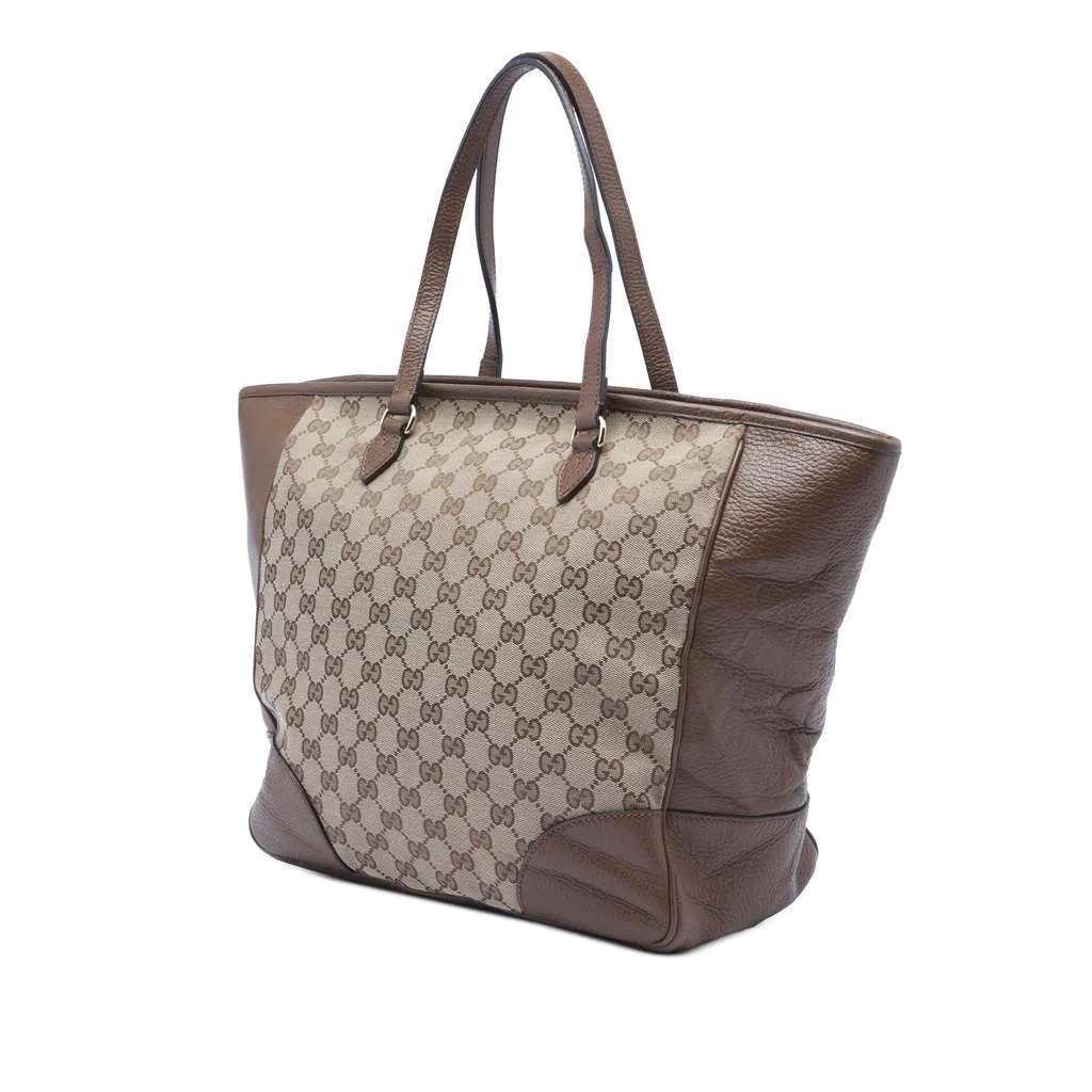 Gucci GG Canvas Bree Zippered Tote Beige Very good - Back View