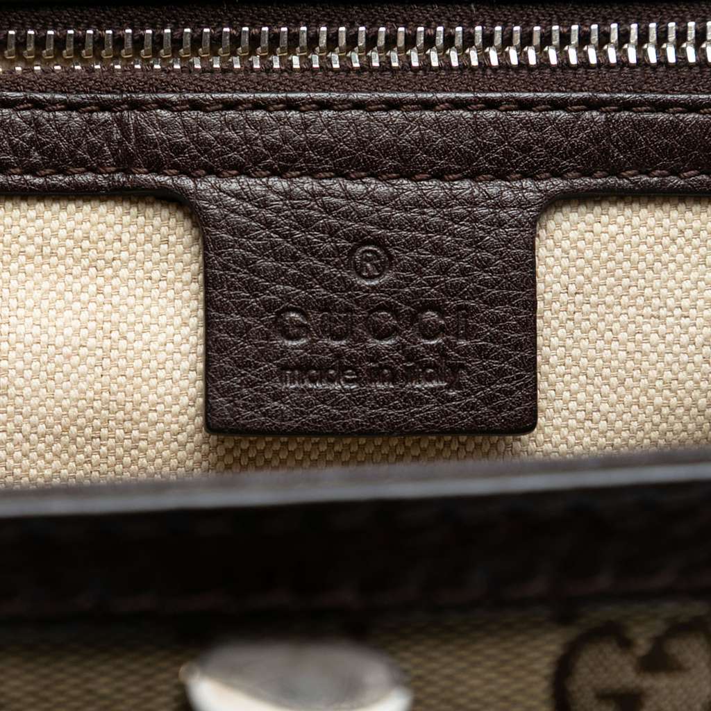 Gucci Medium GG Canvas New Bamboo Top Handle Bag Beige Good condition - Box View