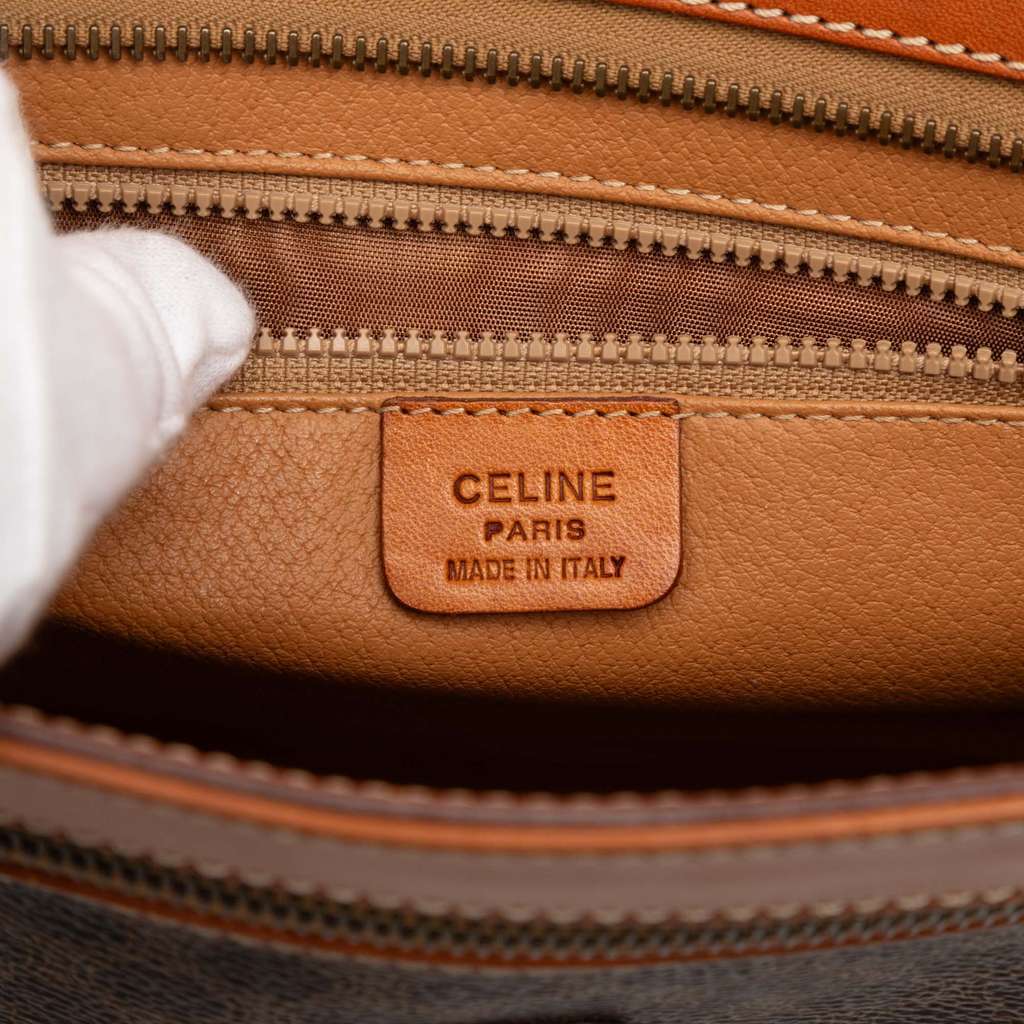 Celine Macadam Coated Canvas Clutch Brown Canvas Good condition - Box View