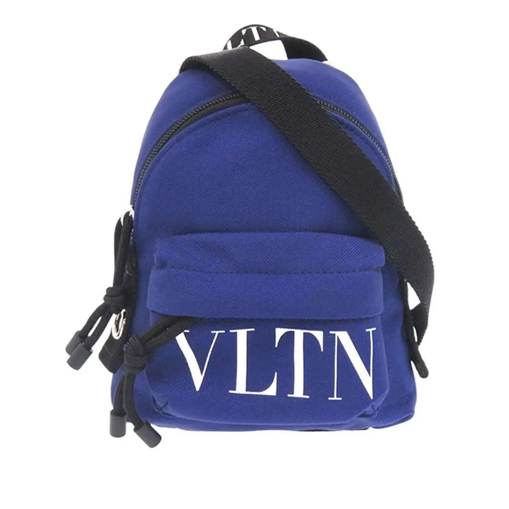 Valentino Mini Canvas VLTN Convertible Backpack Blue Canvas Very good - Front View