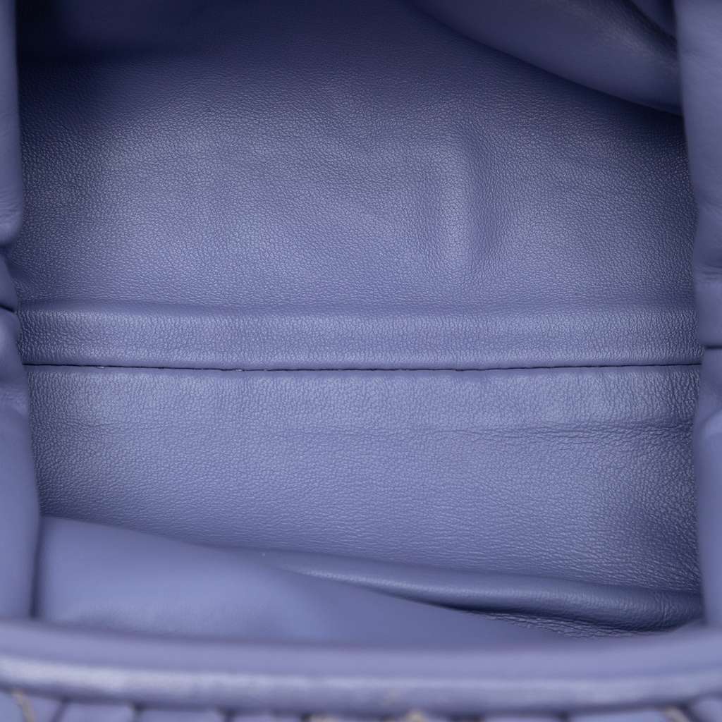 Bottega Veneta Nappa Intrecciato The Mini Pouch Crossbody Purple Leather Good condition - Model View