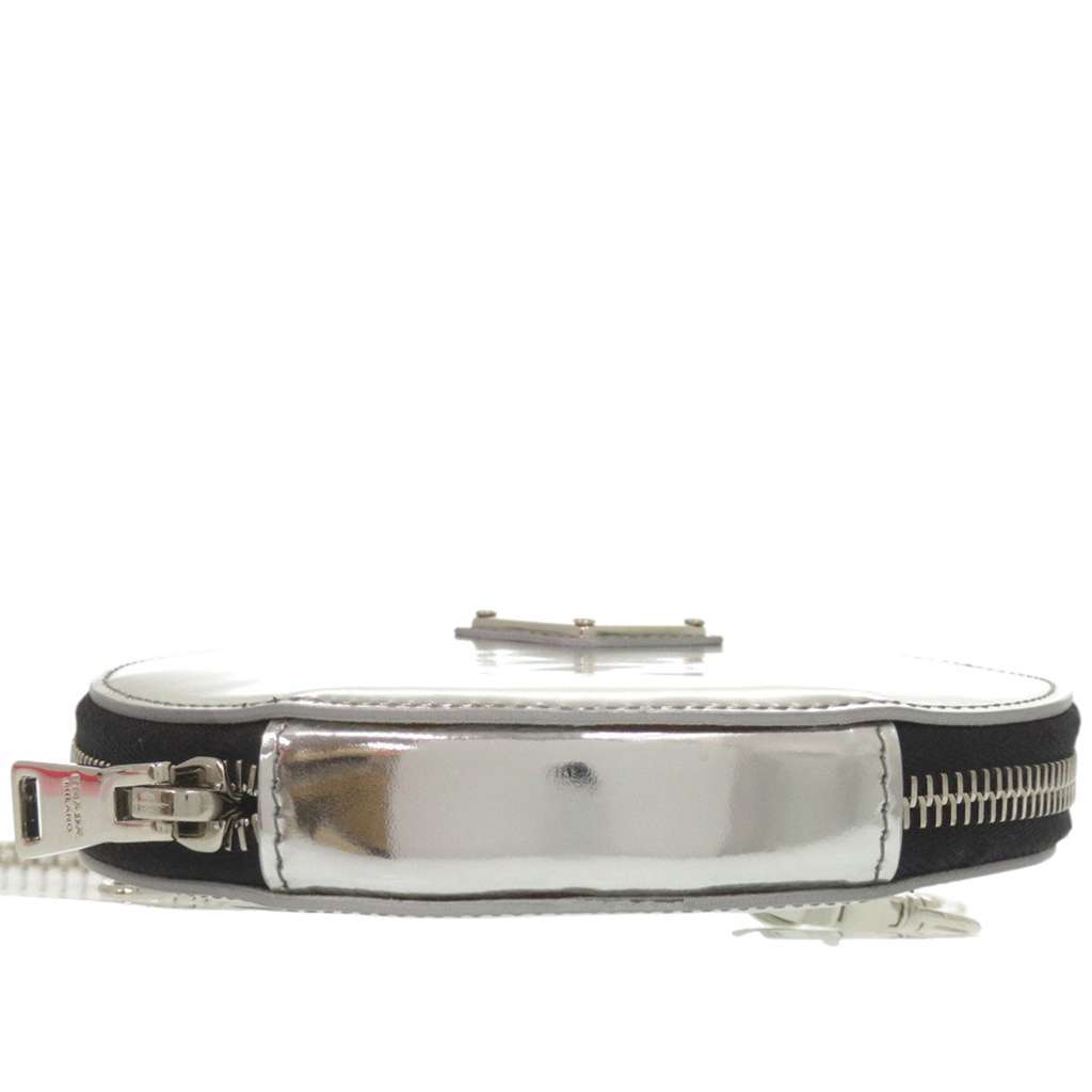 Prada Spazzolato Round Chain Coin Crossbody Silver Leather Good condition - Inside View