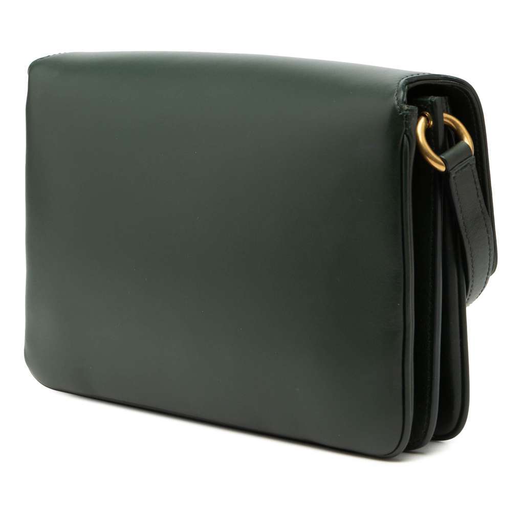 Saint Laurent Smooth Calfskin Le Maillon Crossbody Green Leather Good condition - Back View