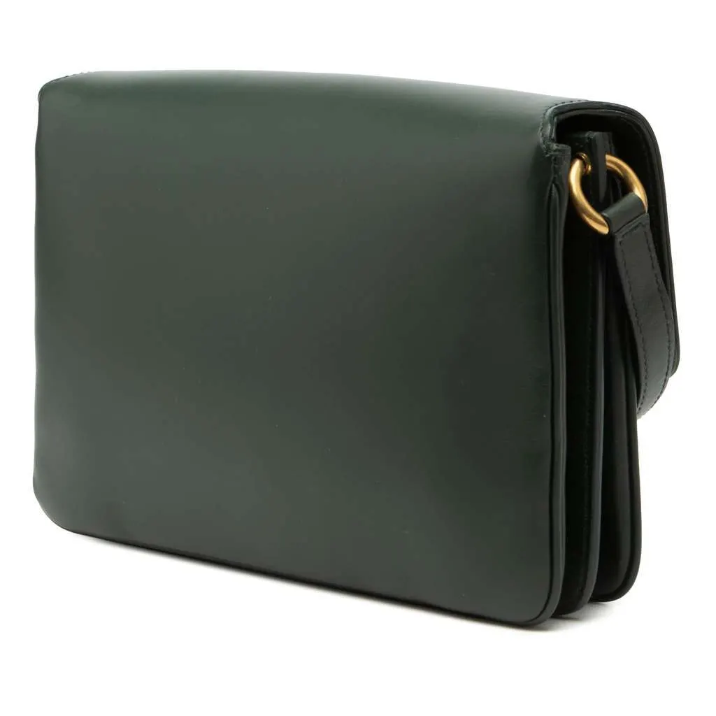 Saint Laurent Smooth Calfskin Le Maillon Crossbody Green Leather Very good - Back View