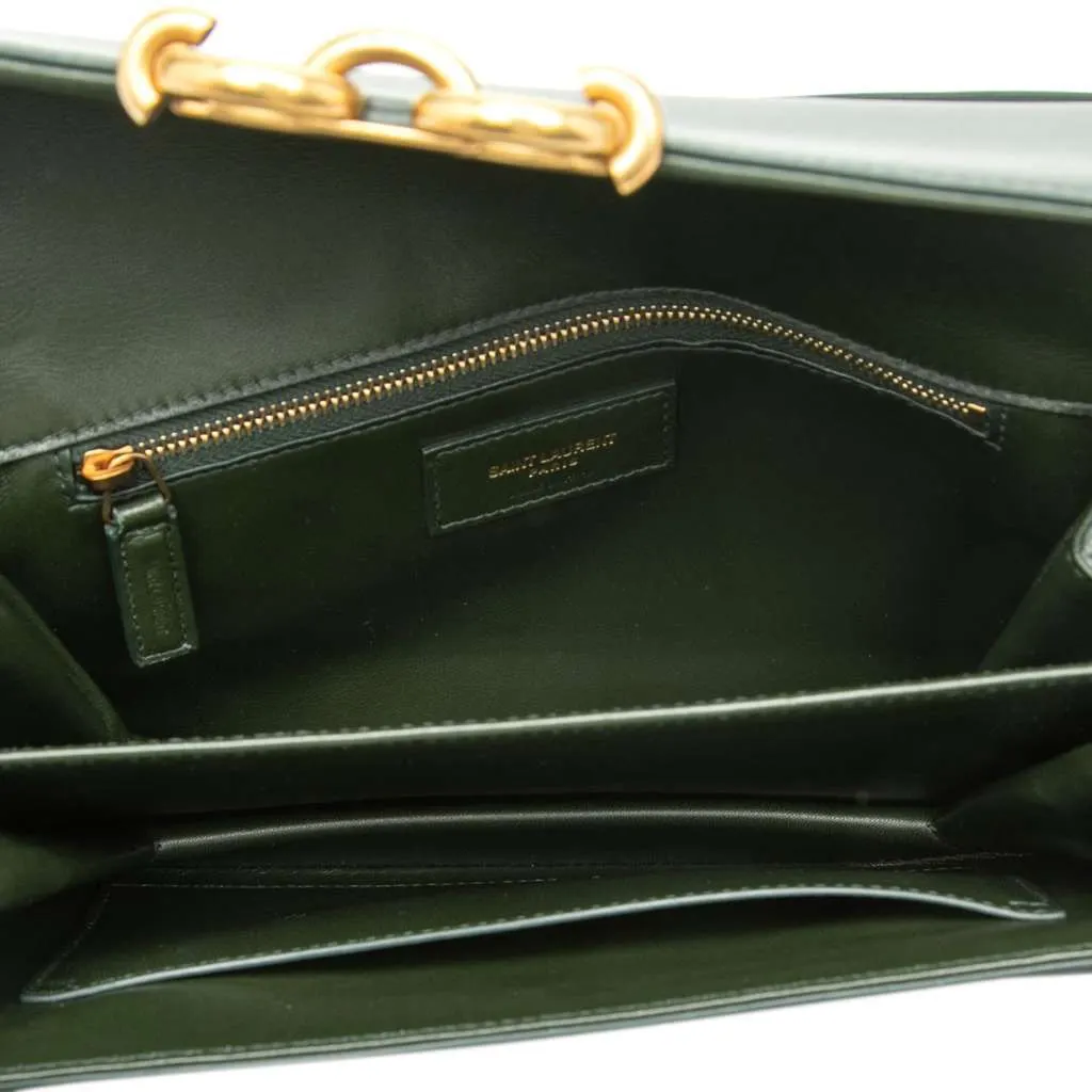 Saint Laurent Smooth Calfskin Le Maillon Crossbody Green Leather Very good - Model View