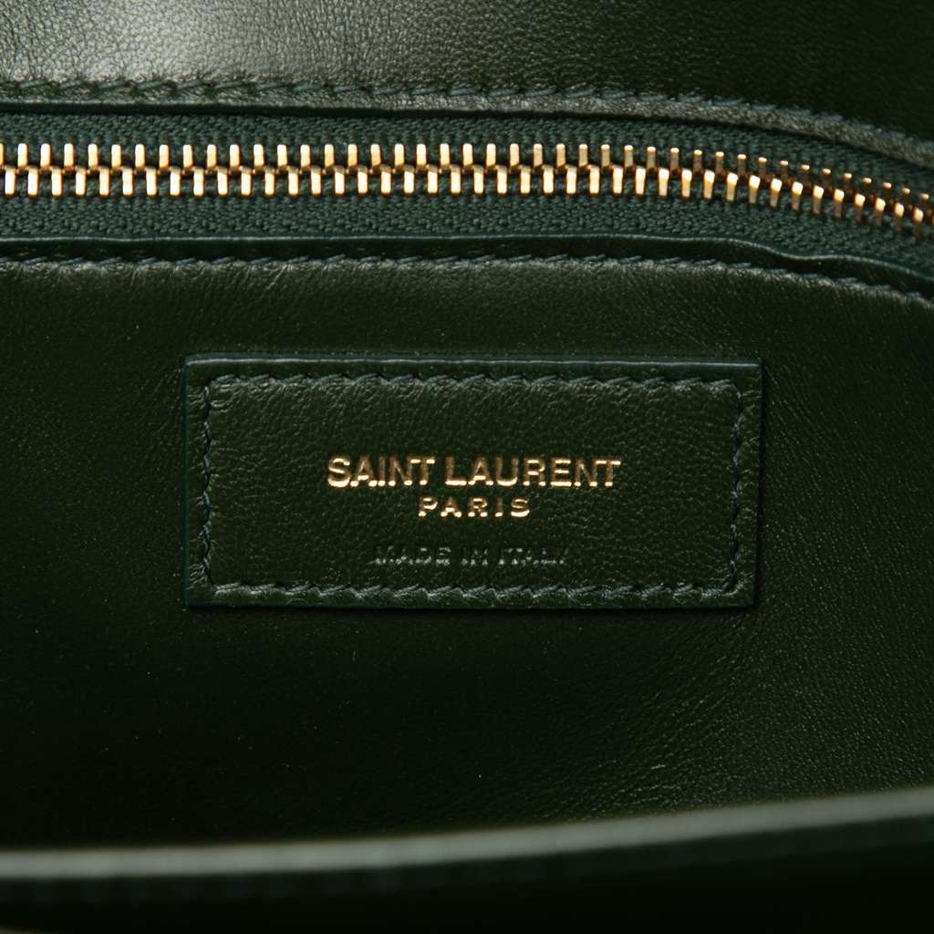 Saint Laurent Smooth Calfskin Le Maillon Crossbody Green Leather Good condition - Box View