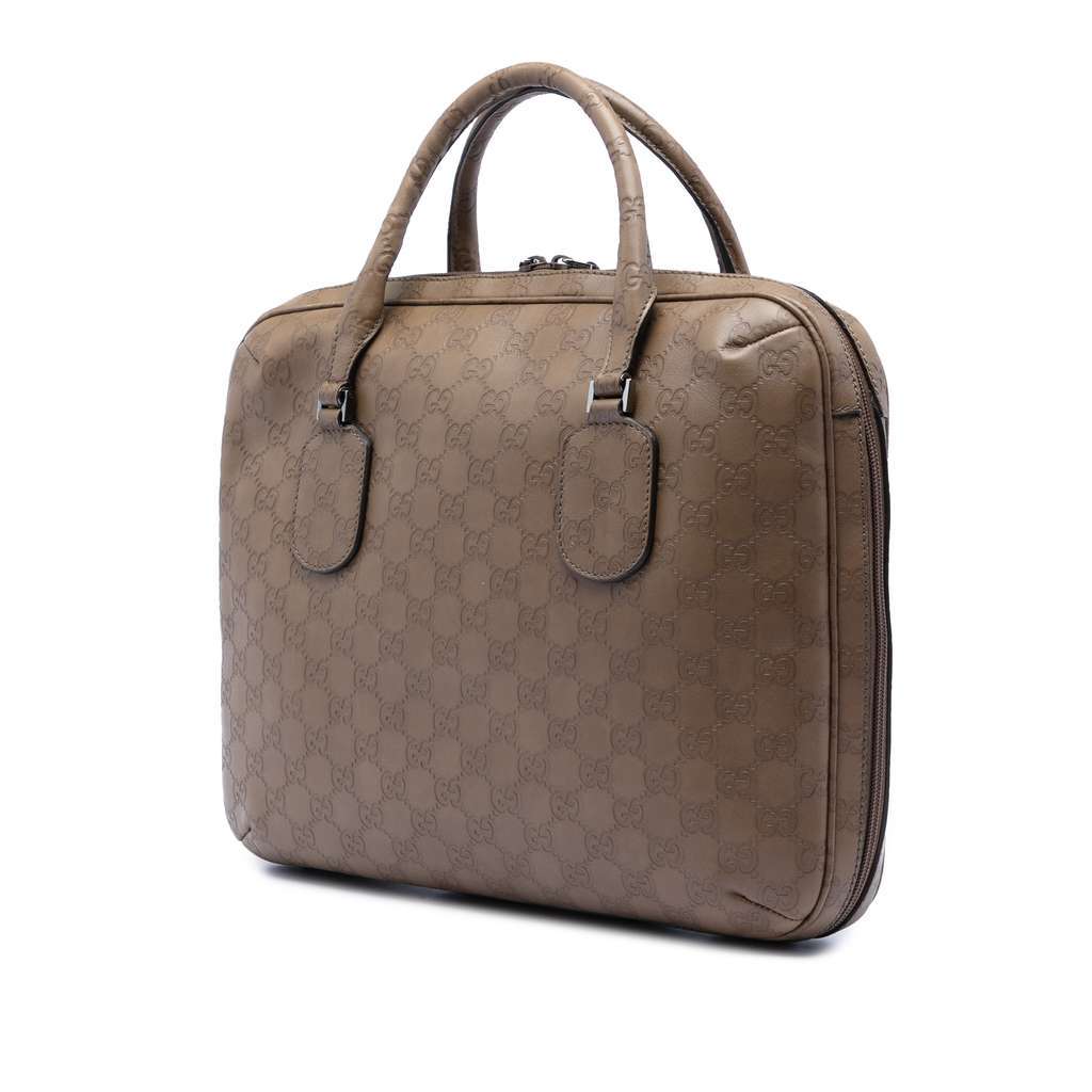 Gucci Guccissima Business Bag Brown Leather Good condition - Back View