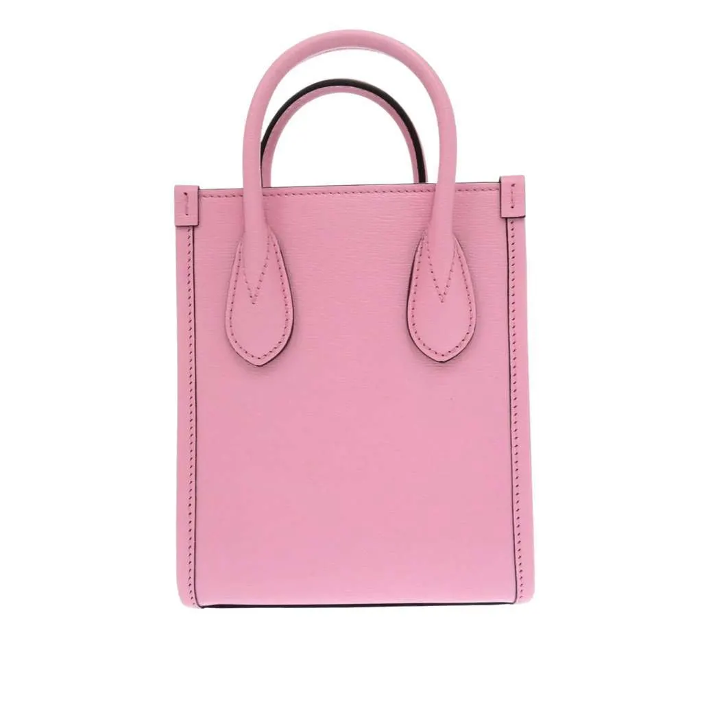 Gucci BNF Mini Textured Dollar Calfskin Bananya Print Vertical Tote Pink Leather Very good - Back View
