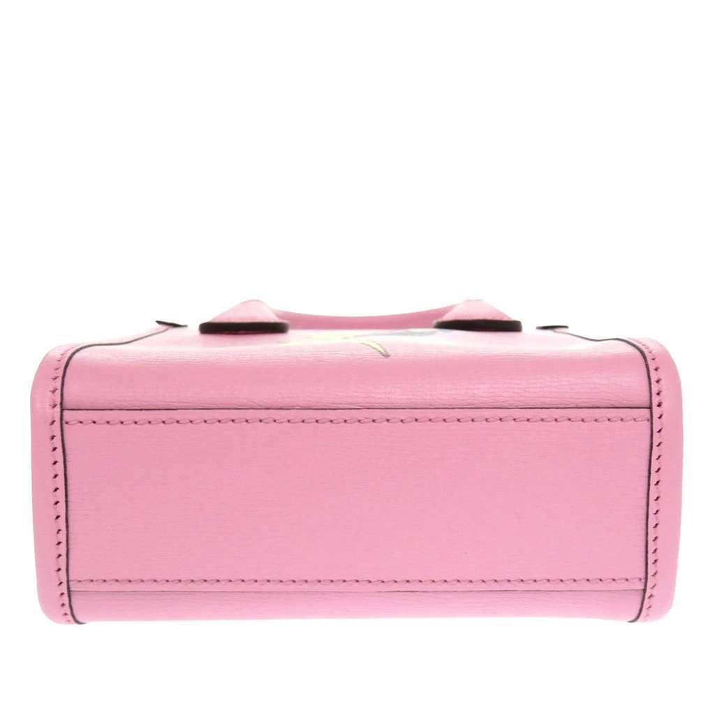 Gucci BNF Mini Textured Dollar Calfskin Bananya Print Vertical Tote Pink Leather Good condition - Inside View