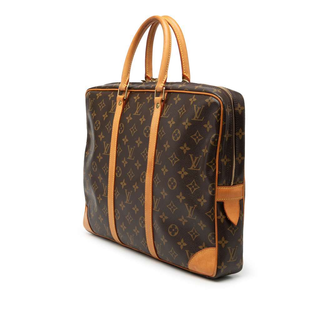 Louis Vuitton Monogram Porte Documents Voyage Brown Good condition - Back View