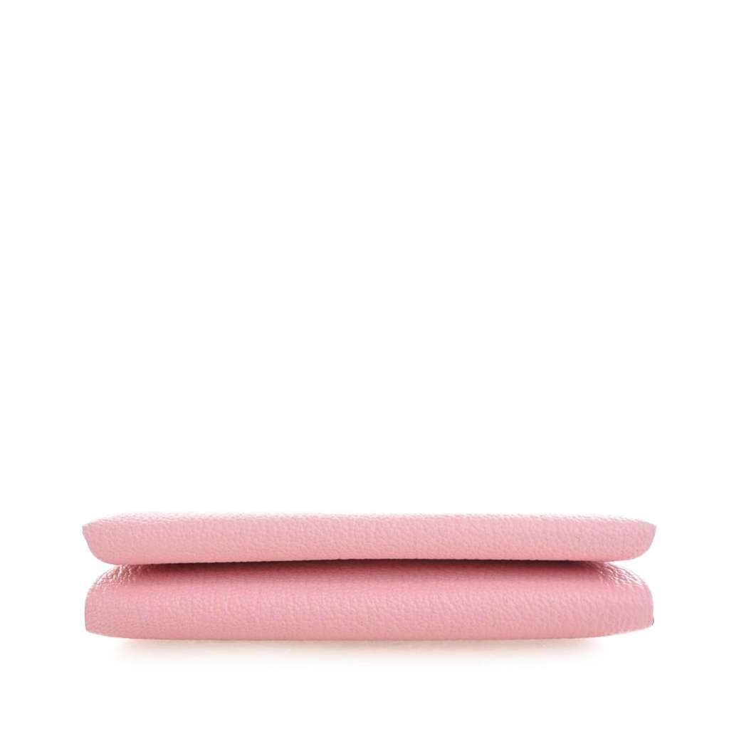 Hermès Chevre Mysore Calvi Duo Compact Card Holder Pink Leather Very good condition - Box View