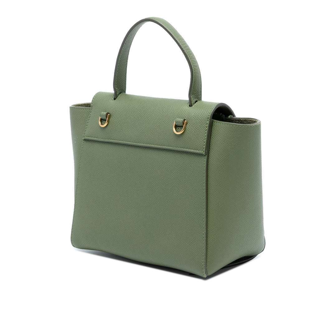 Celine Nano Grained Calfskin Belt Bag Green Leather Good condition - Back View