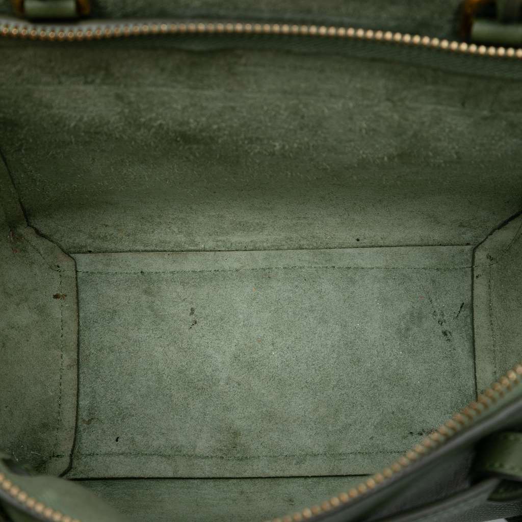 Celine Nano Grained Calfskin Belt Bag Green Leather Good condition - Model View