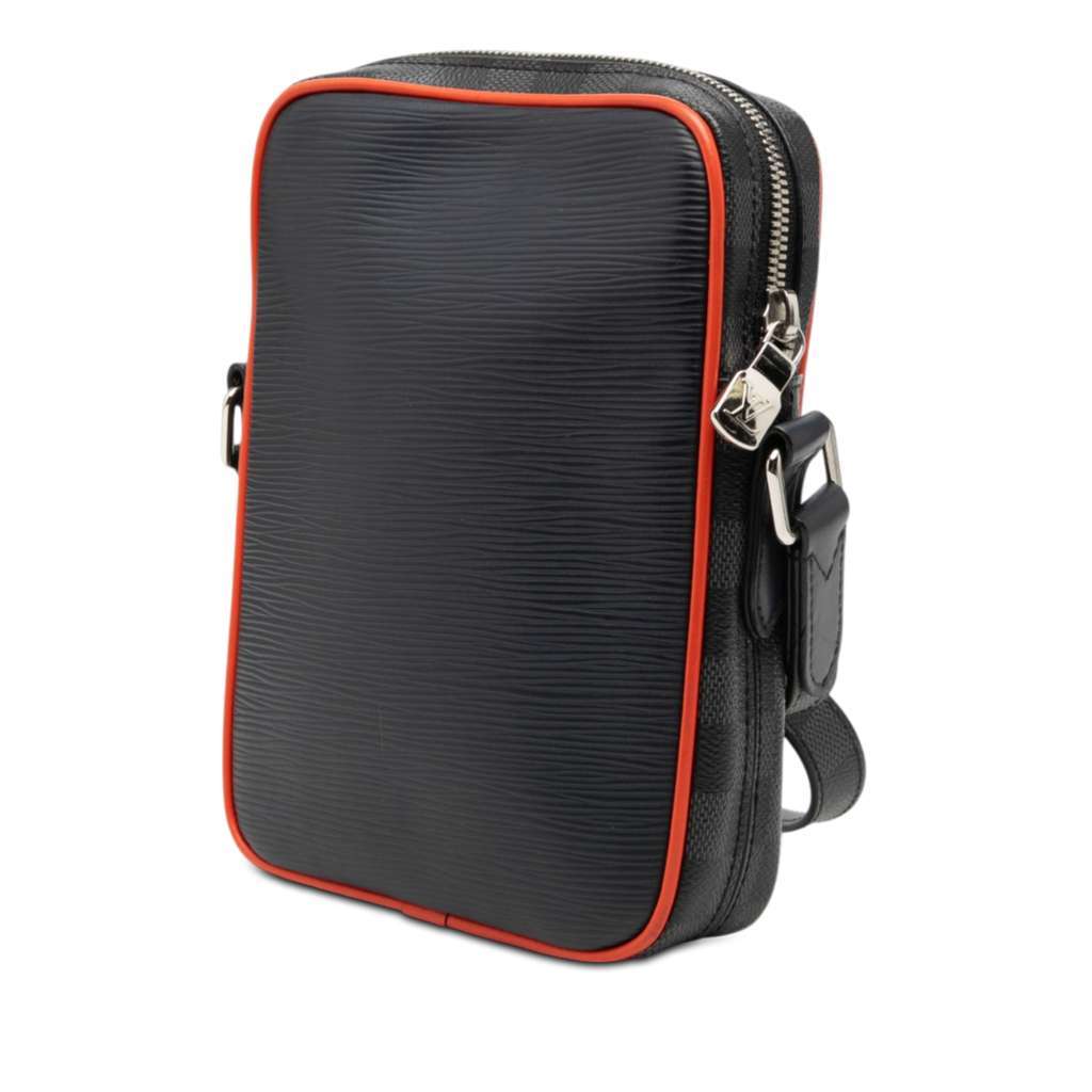 Louis Vuitton Epi Damier Graphite Danube Slim Blue Leather Good condition - Back View