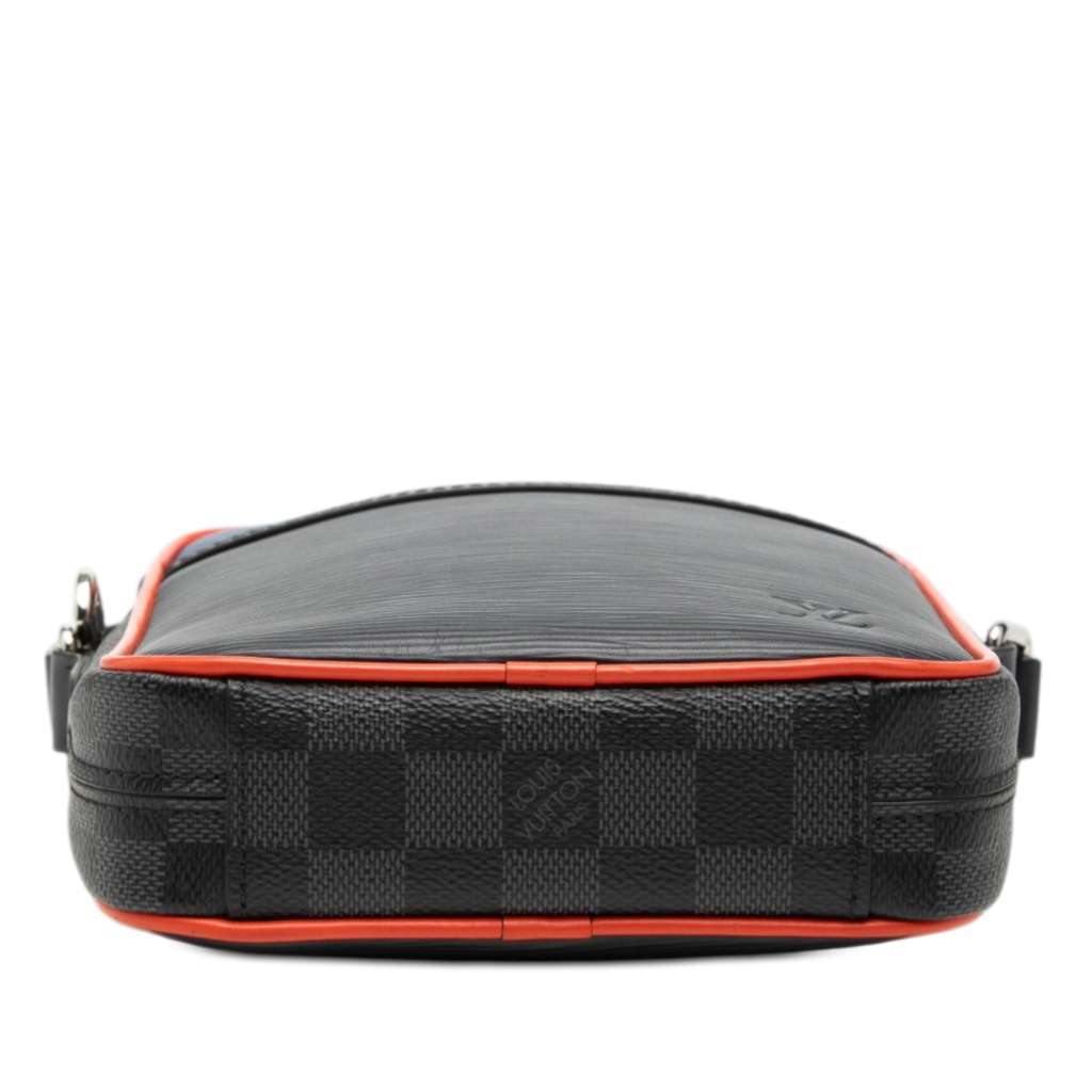 Louis Vuitton Epi Damier Graphite Danube Slim Blue Leather Good condition - Inside View