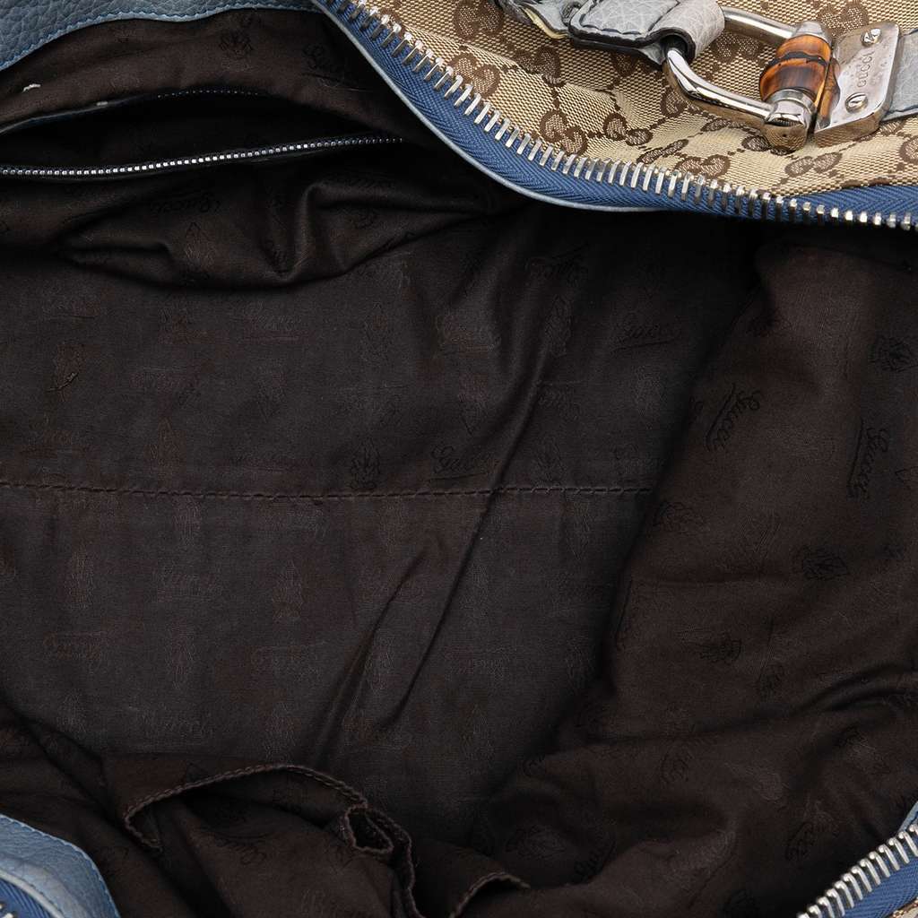 Gucci Medium GG Canvas Bamboo Bar Tote Beige Canvas Good condition - Model View