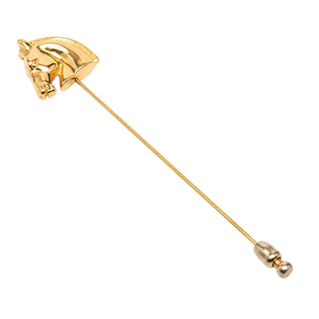Hermès Gold Plated Bijouterie Fantaisie Horse Pin Brooch Gold Metal Good condition - Back View