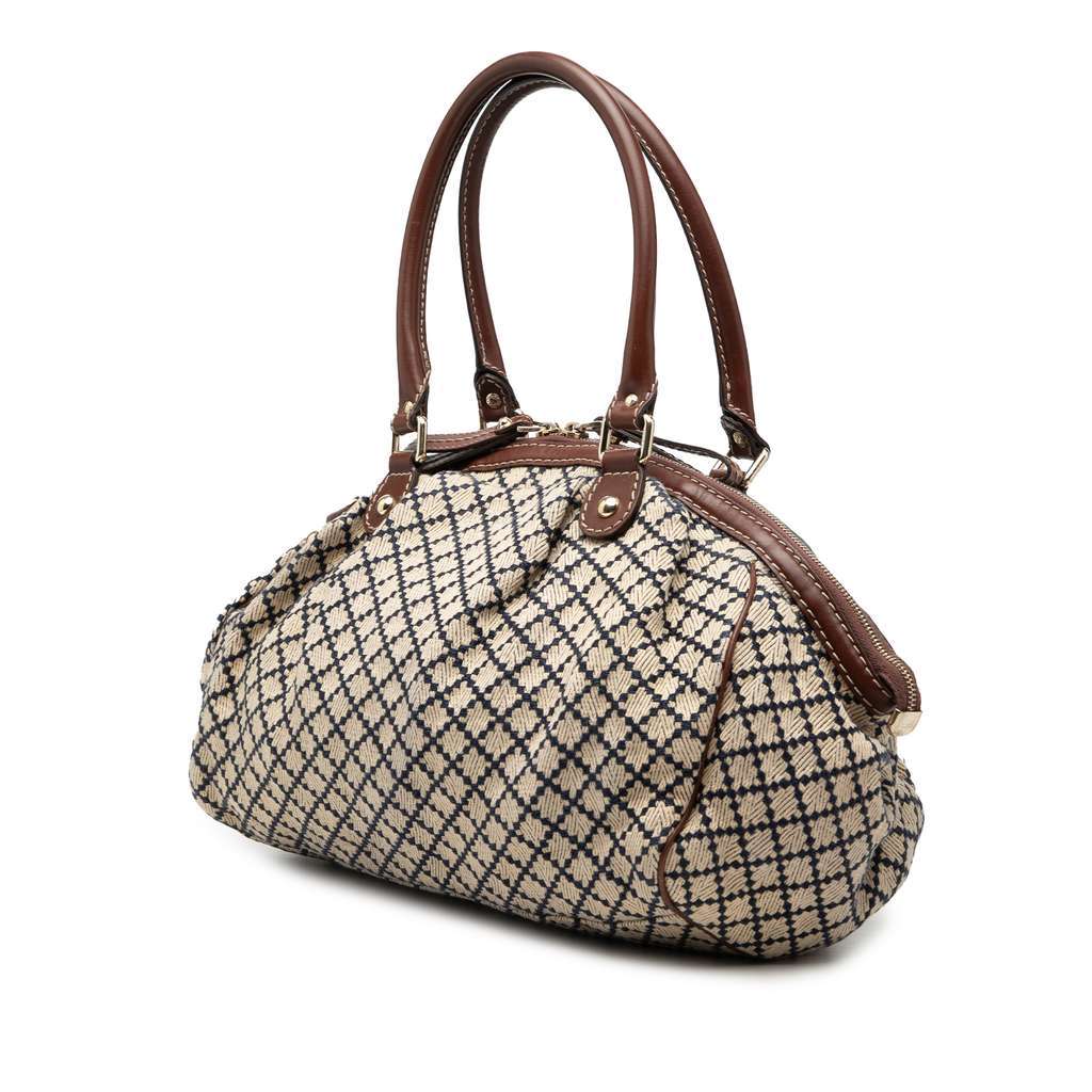 Gucci Diamante Canvas Sukey Satchel Beige Canvas Good condition - Back View