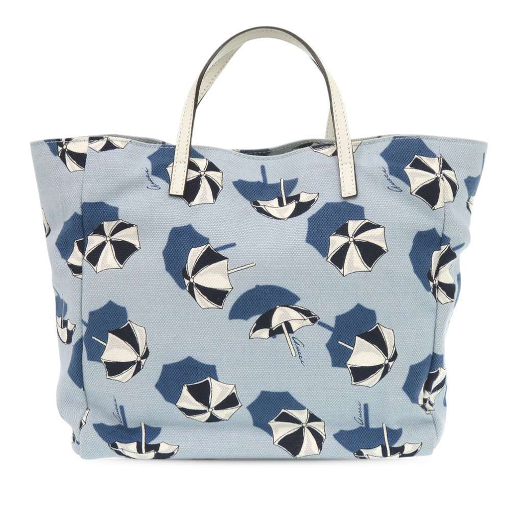 Gucci Kids Canvas Umbrella Tote Blue Canvas Good condition - Back View