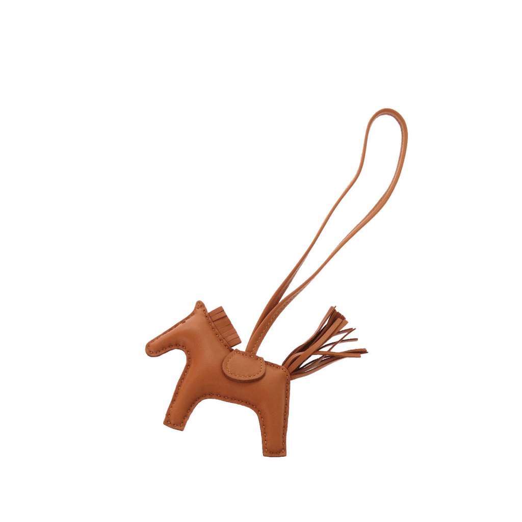 Hermès Milo Lambskin Grigri Rodeo Pegase Bag Charm PM Brown Leather Good condition - Back View