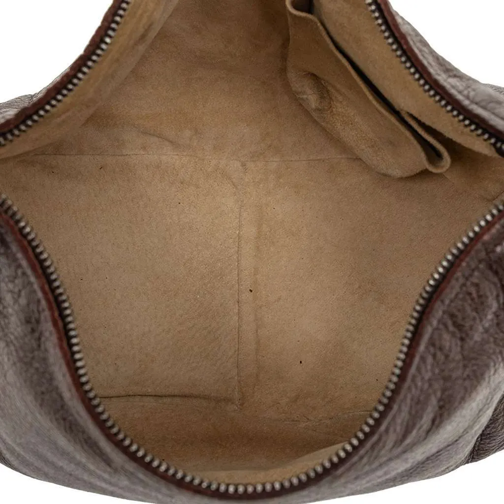 Bottega Veneta Cervo Hobo Bag Brown Leather Very good - Model View