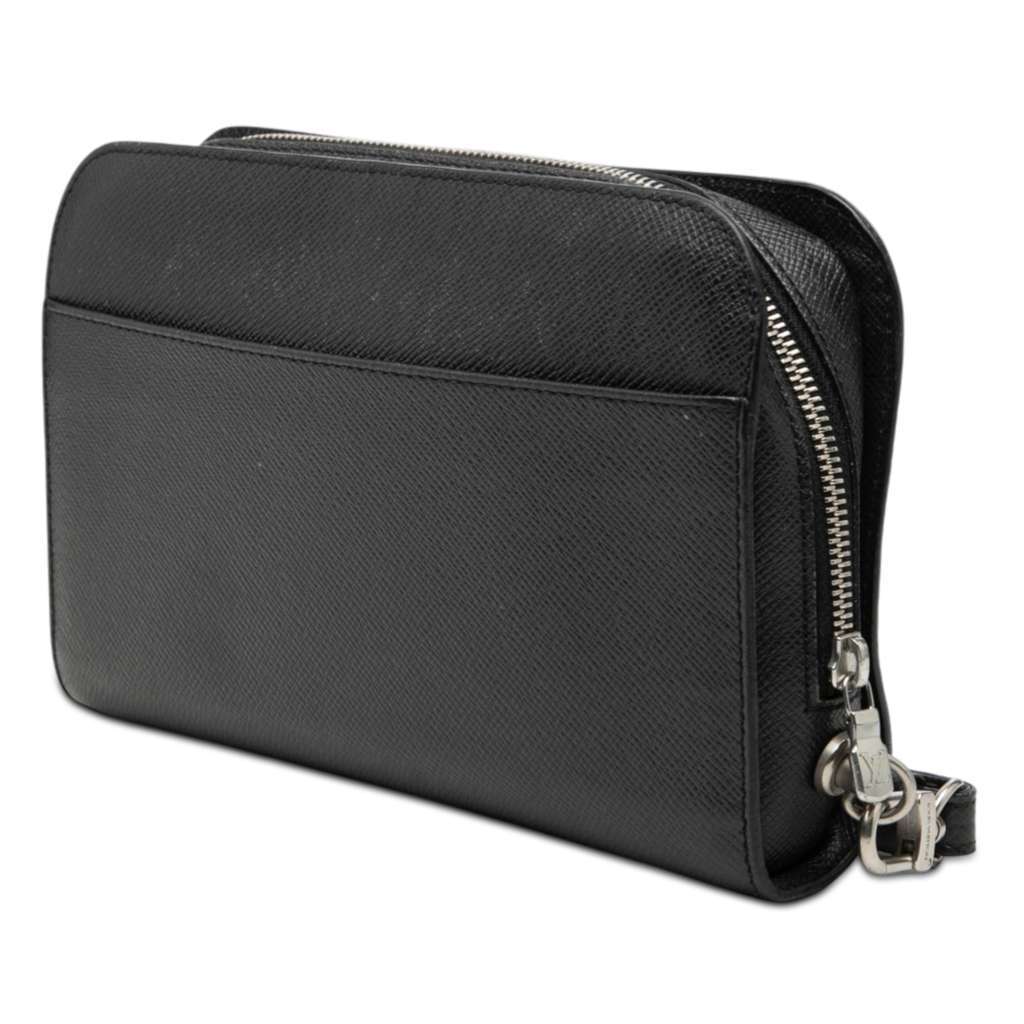 Louis Vuitton Taiga Pochette Baikal Black Leather Good condition - Back View