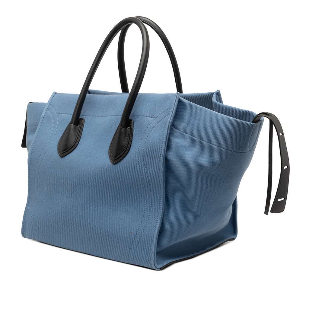 Celine Medium Denim Phantom Luggage Tote Blue Denim Good condition - Back View