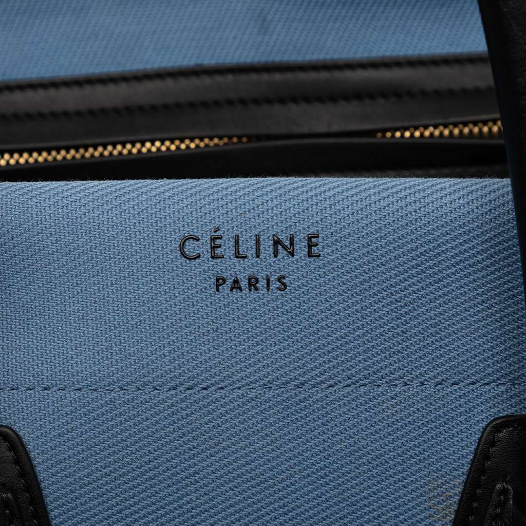 Celine Medium Denim Phantom Luggage Tote Blue Denim Good condition - Box View