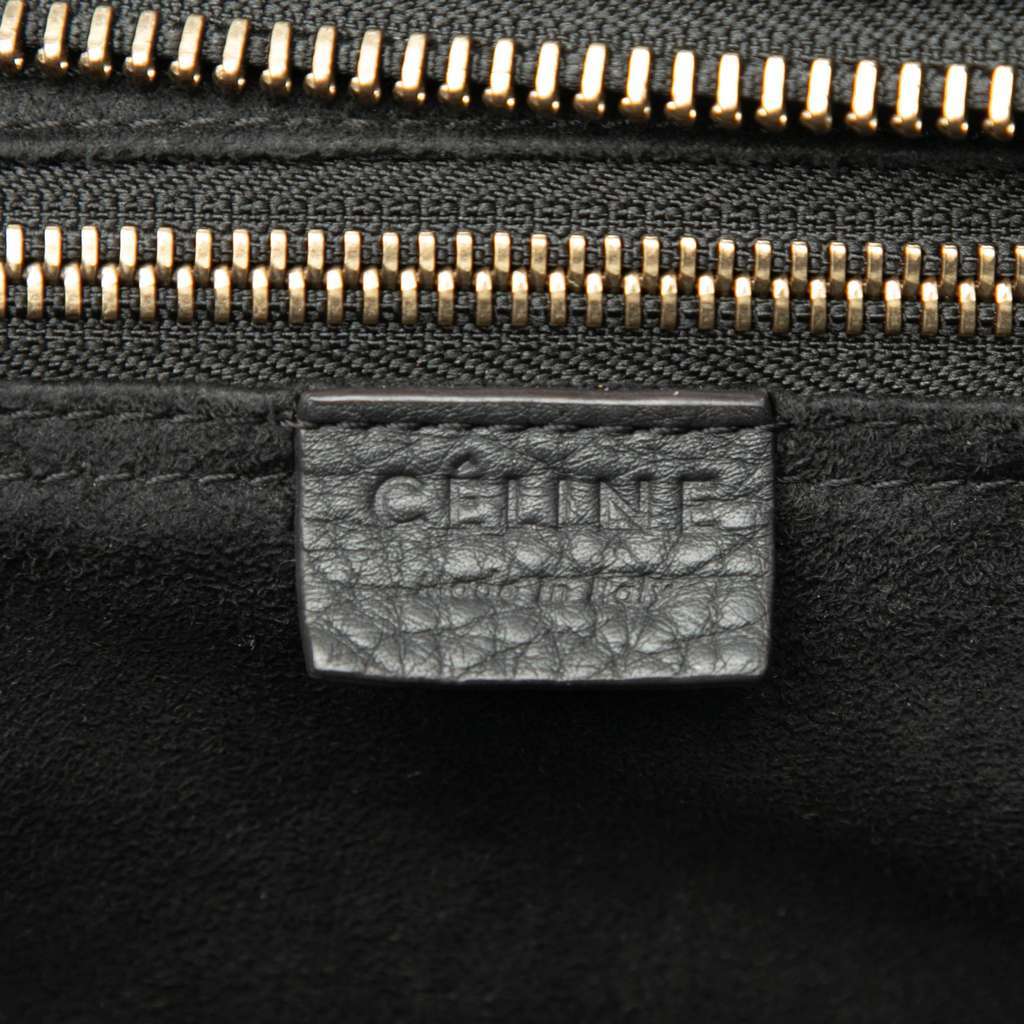 Celine Micro Drummed Calfskin Luggage Tote Black Leather Good condition - Box View