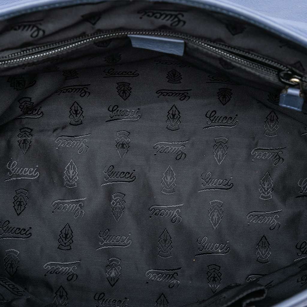 Gucci Guccissima Messenger Bag Blue Leather Good condition - Model View