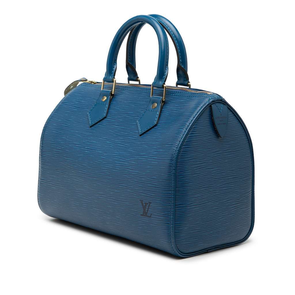 Louis Vuitton Epi Speedy 25 Blue Leather Fair condition - Back View