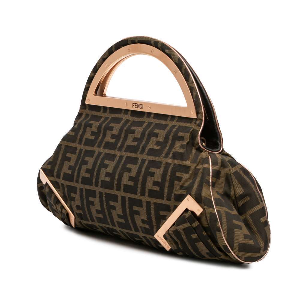 Fendi Zucca Canvas Smile Satchel Brown Canvas Good condition - Back View