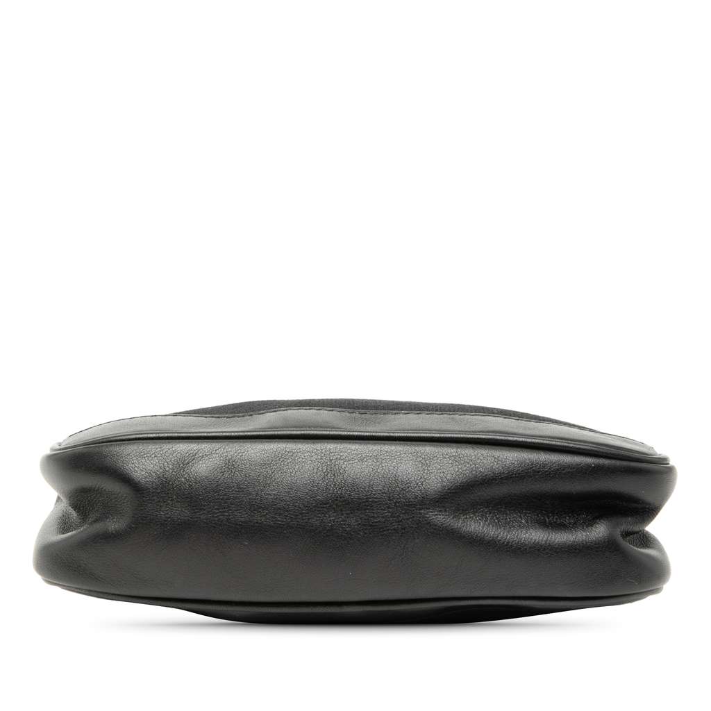 Gucci Leather Trimmed Canvas Shoulder Bag Black Canvas Good condition - Inside View