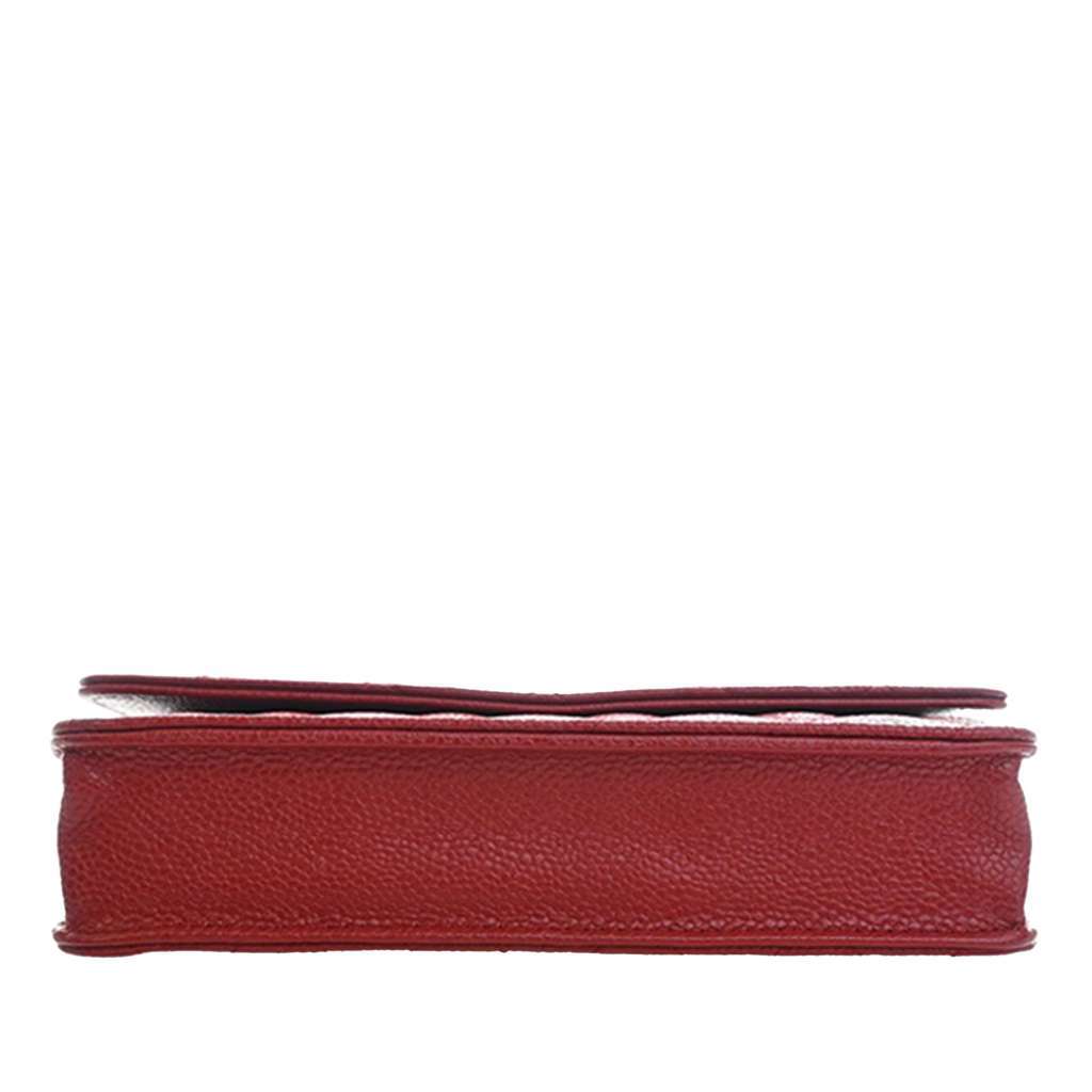 Chanel Classic Caviar Wallet on Chain Red Leather Good condition - Box View