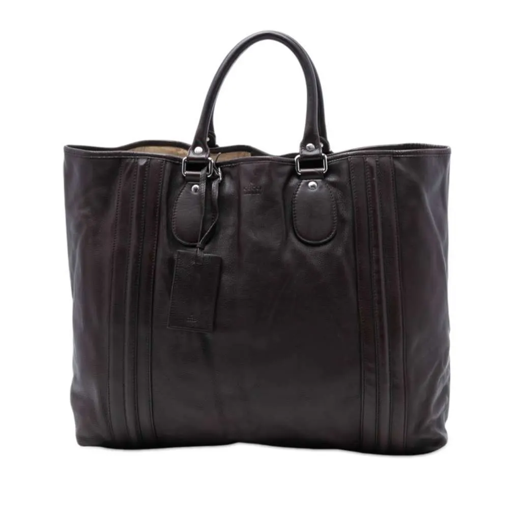 Gucci Leather Tote Brown Leather Very good - Front View