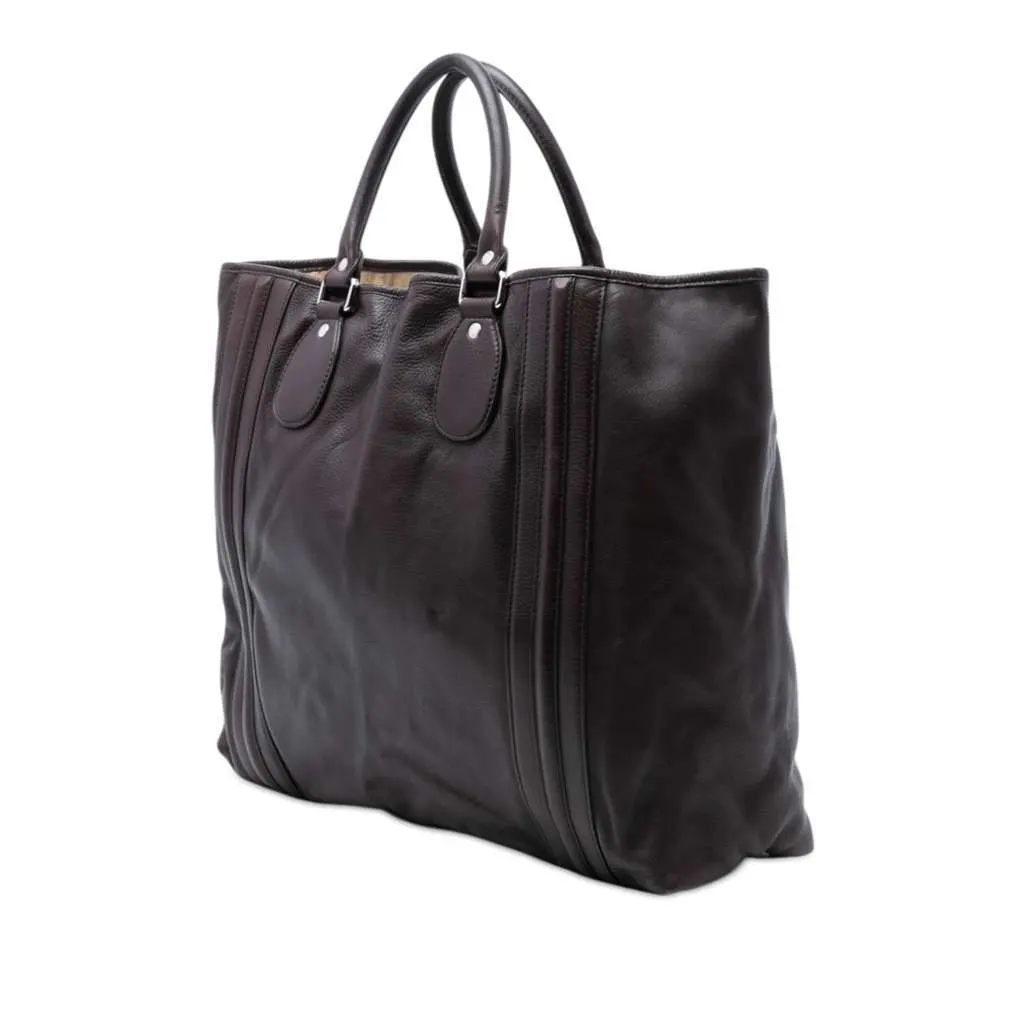 Gucci Leather Tote Brown Leather Very good - Back View