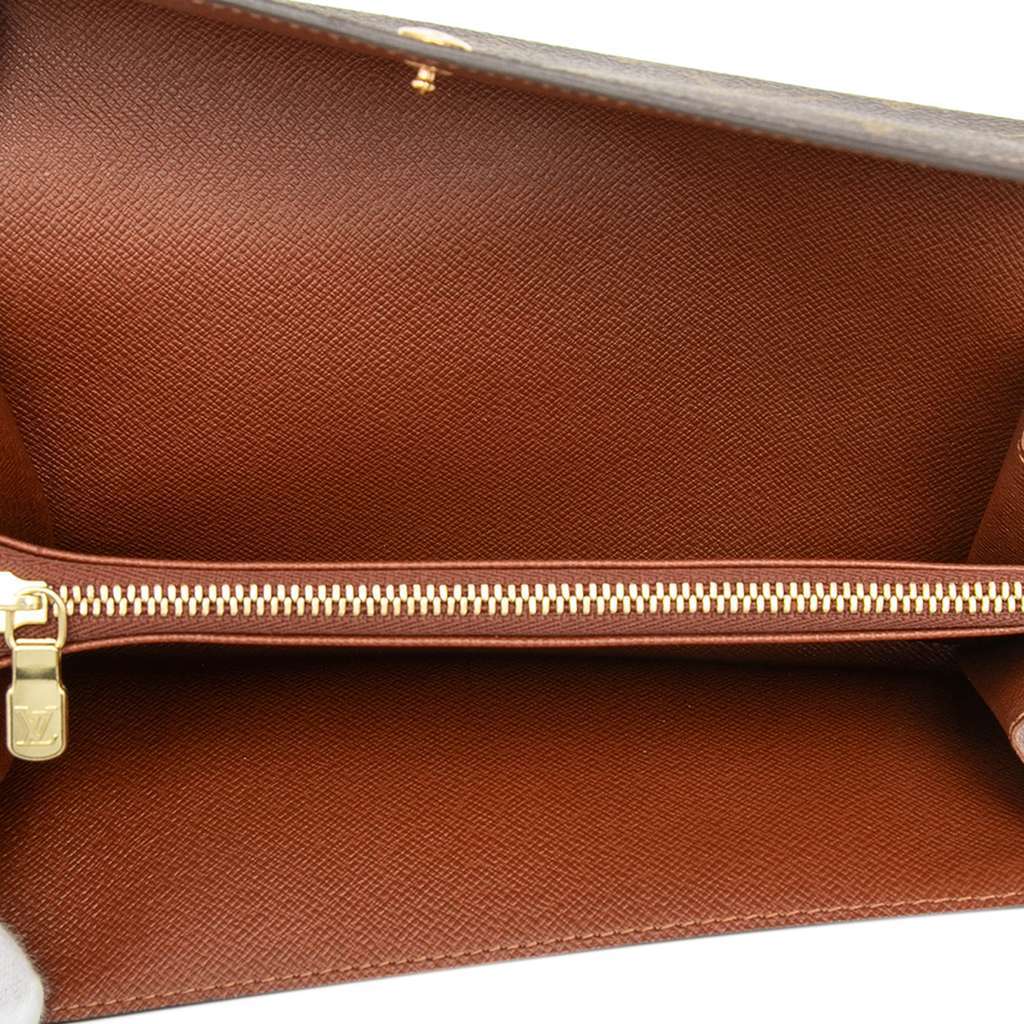 Louis Vuitton Monogram Sarah Long Wallet Brown Good condition - Model View