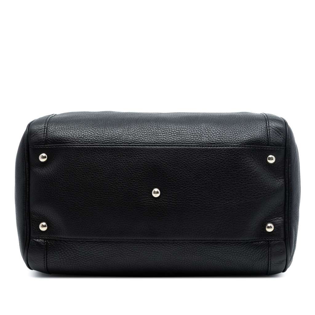 Gucci Medium Pebbled Calfskin Soho Boston Bag Black Leather Good condition - Inside View