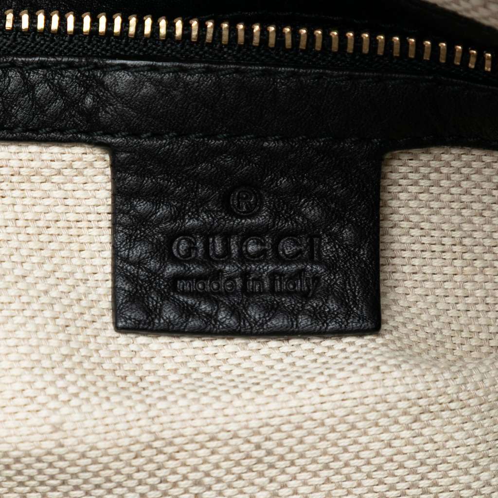 Gucci Medium Pebbled Calfskin Soho Boston Bag Black Leather Good condition - Box View