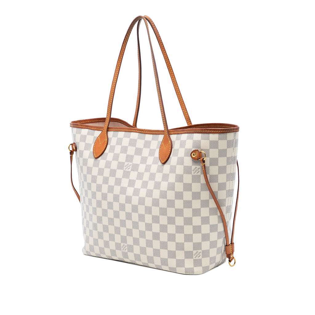 Louis Vuitton Damier Azur Neverfull MM White Good condition - Back View