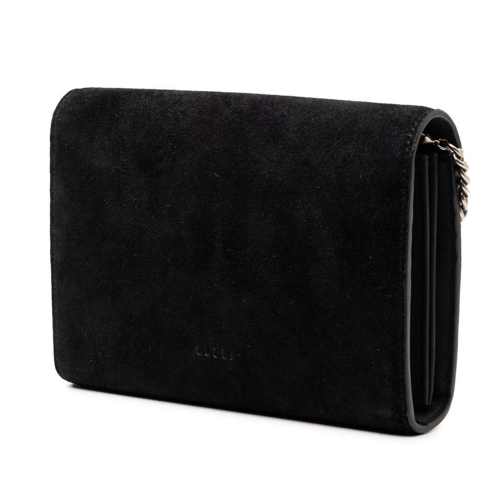 Gucci Suede Dionysus Wallet on Chain Black Leather Good condition - Back View
