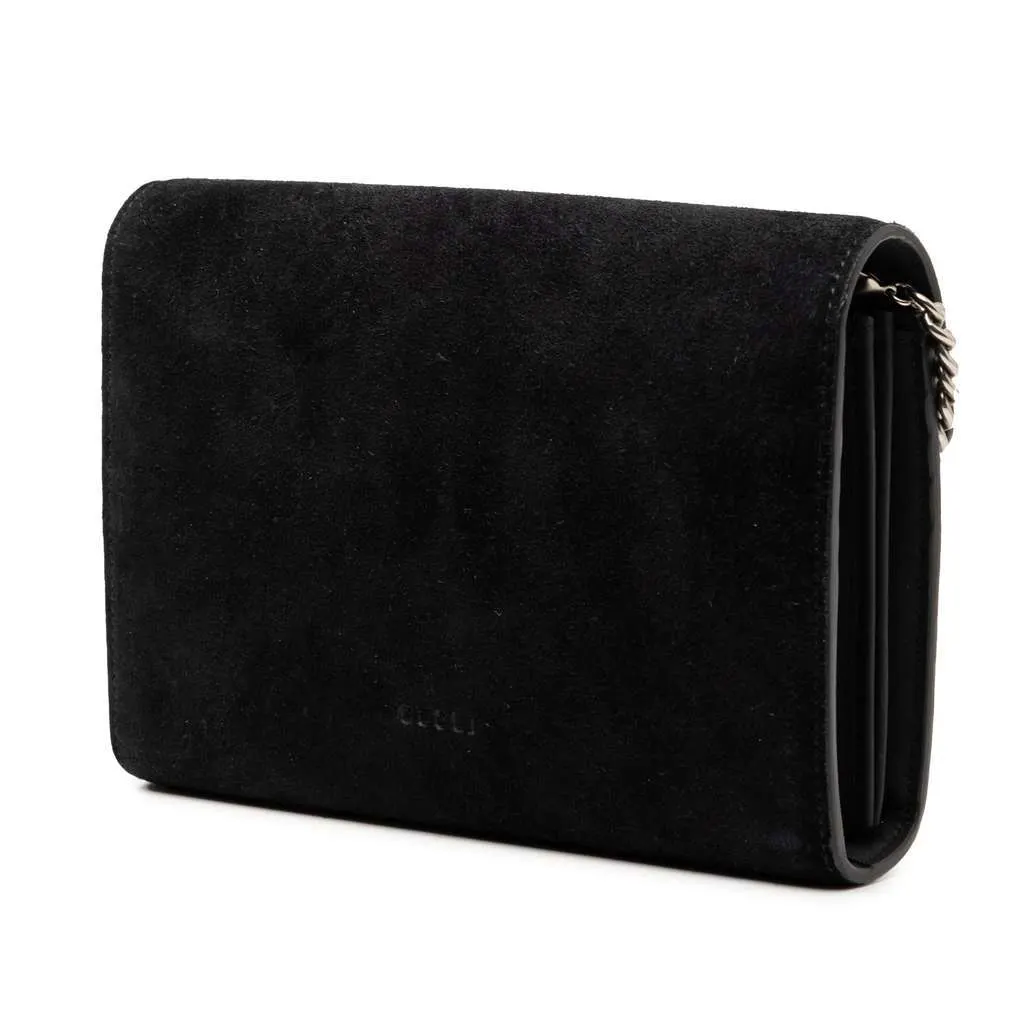 Gucci Suede Dionysus Wallet on Chain Black Leather Very good - Back View