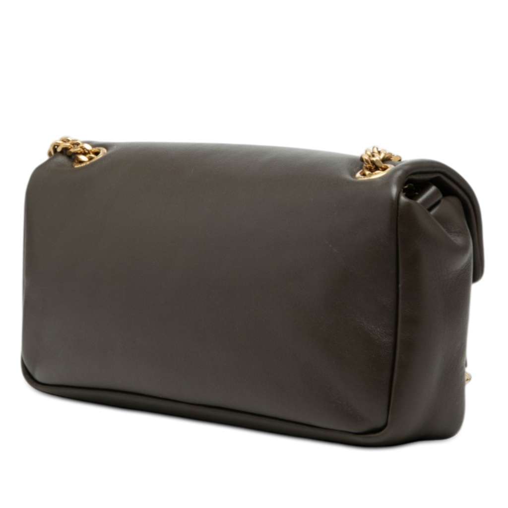 Saint Laurent Small Lambskin Calypso Shoulder Bag Brown Leather Good condition - Back View